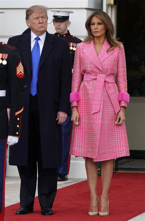 melania trump hot pink fendi coat|Melania Trump looks stunning in pink $4,200 Fendi houndstooth .